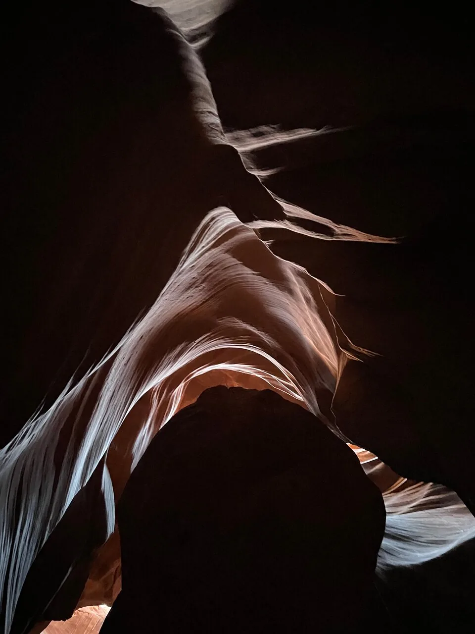Wave-carved sandstone walls inside Upper Antelope Canyon
